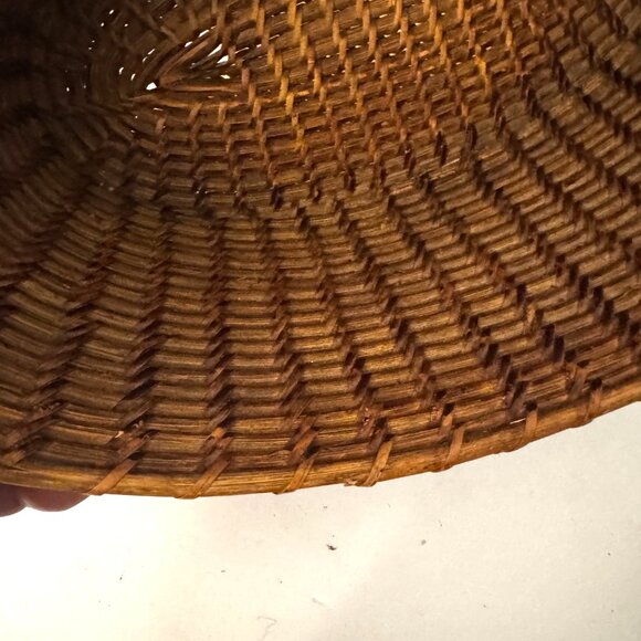 Oblong 13" Oval Basket Brown Home Organization Vtg Boho Farmhouse Decor - Picture 8 of 14